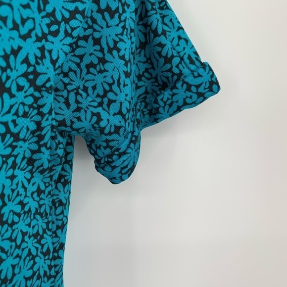 DVF Diane von Furstenberg Beth Meadow teal blue flower shift dress silk new 2 - Picture 4 of 7